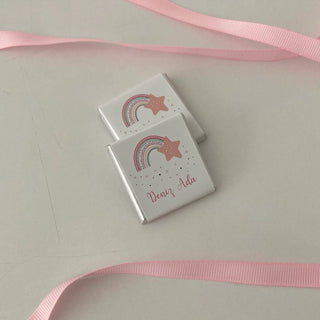 Customized Baby Girl Favors Chocolate Rainbow Chocolate