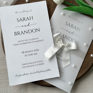 Wedding Invitation, Pearl Invitation Card