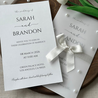 Wedding Invitation, Pearl Invitation Card