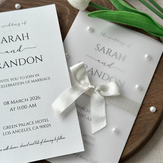 Wedding Invitation, Pearl Invitation Card