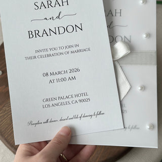 Wedding Invitation, Pearl Invitation Card