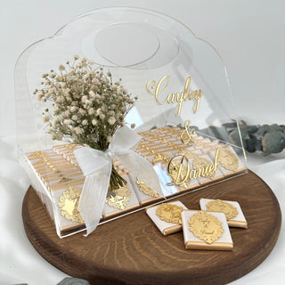 Personalized Acrylic Chocolate Bag – Elegant Wedding &amp; Engagement Favor