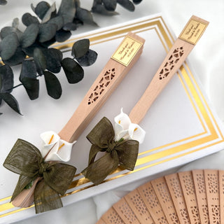 Personalized Wooden Wedding Fan