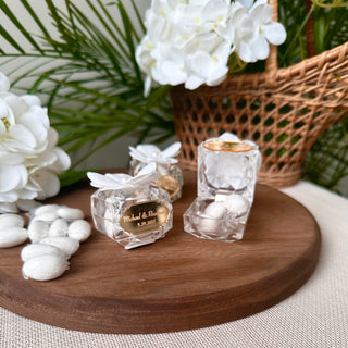 Custom Transparent Box with Almond Candy – Elegant Guest Favors