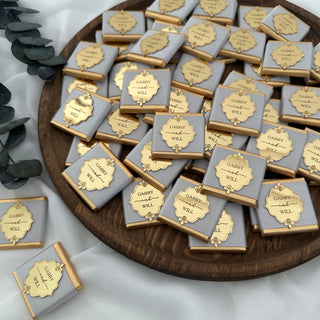 Custom Lotus Design Wedding Favors Quality Chocolate