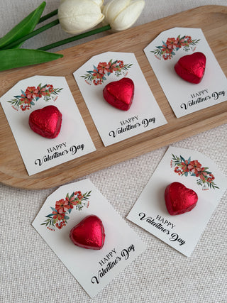 Red Heart Chocolate Favors, Valentine's Day Chocolate Treats