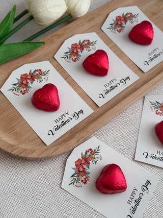 Red Heart Chocolate Favors, Valentine's Day Chocolate Treats