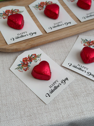 Red Heart Chocolate Favors, Valentine's Day Chocolate Treats