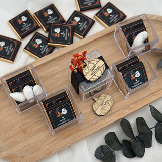 Halloween Favor Box – Personalized Clear Box with Chocolates & Almond Candy