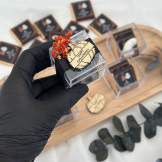 Halloween Favor Box – Personalized Clear Box with Chocolates & Almond Candy