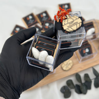 Halloween Favor Box – Personalized Clear Box with Chocolates & Almond Candy