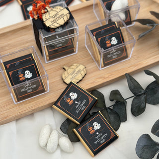Halloween Favor Box – Personalized Clear Box with Chocolates & Almond Candy