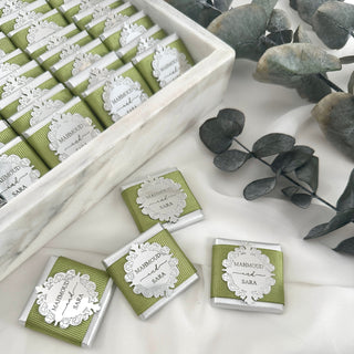Silver Favors Chocolate, Engagement Chocolate, Treats For Guest