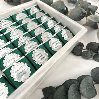 Silver Favors Chocolate, Engagement Chocolate, Treats For Guest