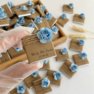 Personalised White Flower Head Chocolate Neapolitans