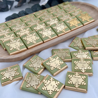 Snowflake Favors Chocolate, Engagement Chocolate, Treats For Guest