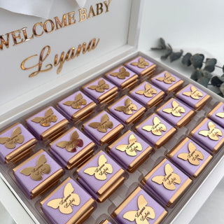 Premium Favors Chocolate Gift Box For Baby Lilac
