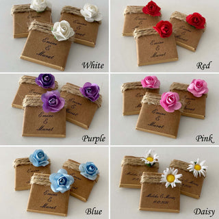 Personalised White Flower Head Chocolate Neapolitans