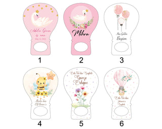 Personalized Bootle Cap Opener Magnet For Baby Shower, Baby Girl Favors